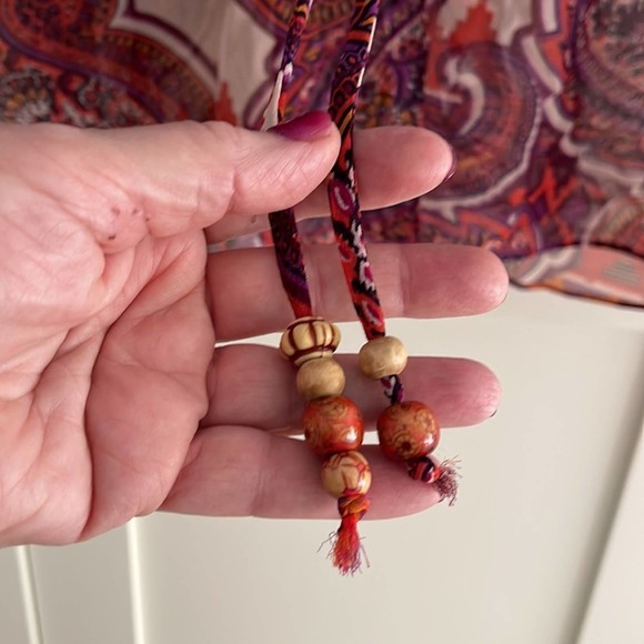 Beautiful CAbi Sheer Chiffon Paisley Tie Kimono Top Blouse .  Sz. L. NWOT - Picture 4 of 7